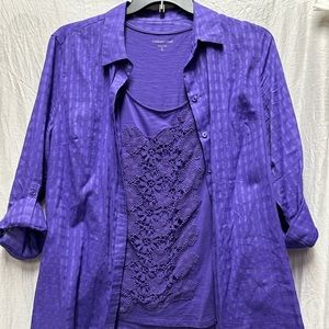 COLDWATER Creek matching tank and blouse size XL/16